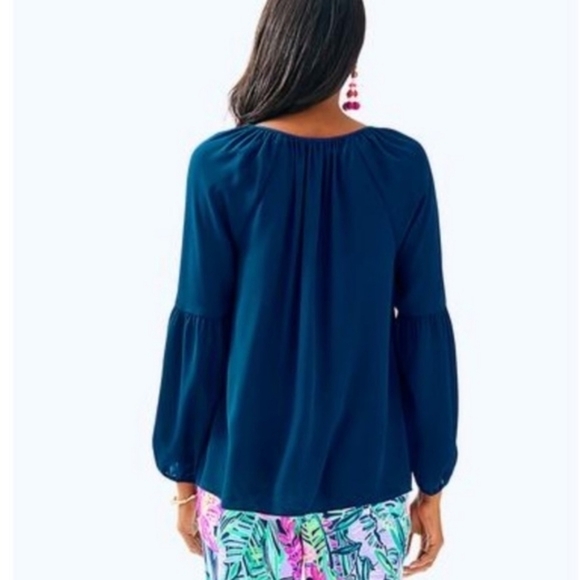 LILLY Pulitzer Charleigh Blue Top Small - Picture 2 of 11